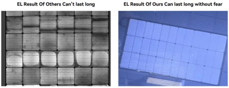 Typical Panel After 3 Months vs Sola-E Panel After 1 Year