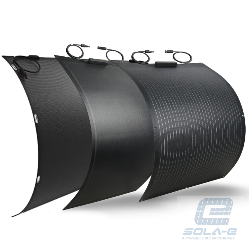 Sola-E high-efficiency anti-micro-crack flexible solar panels for RV and Marine.