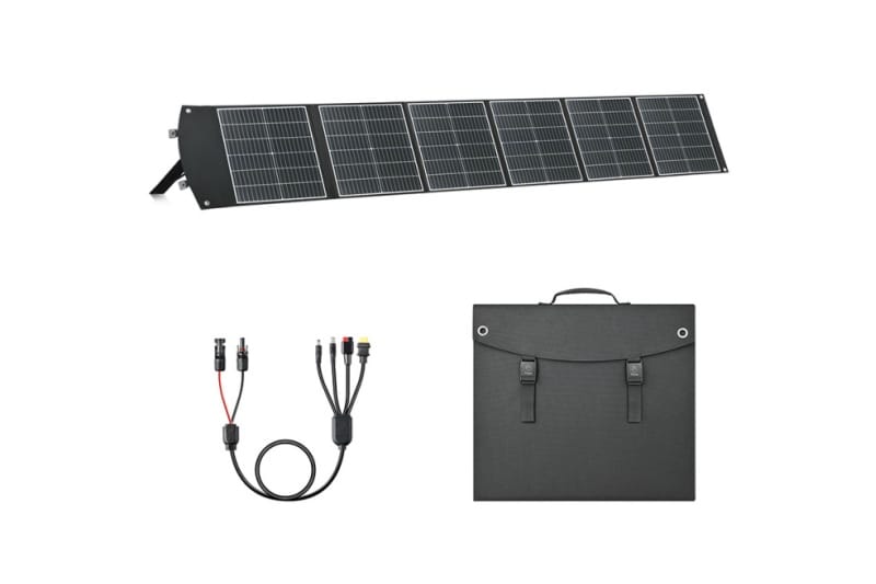 Sola-E UC Series portable fabric-stitched solar panel, foldable with built-in handle.