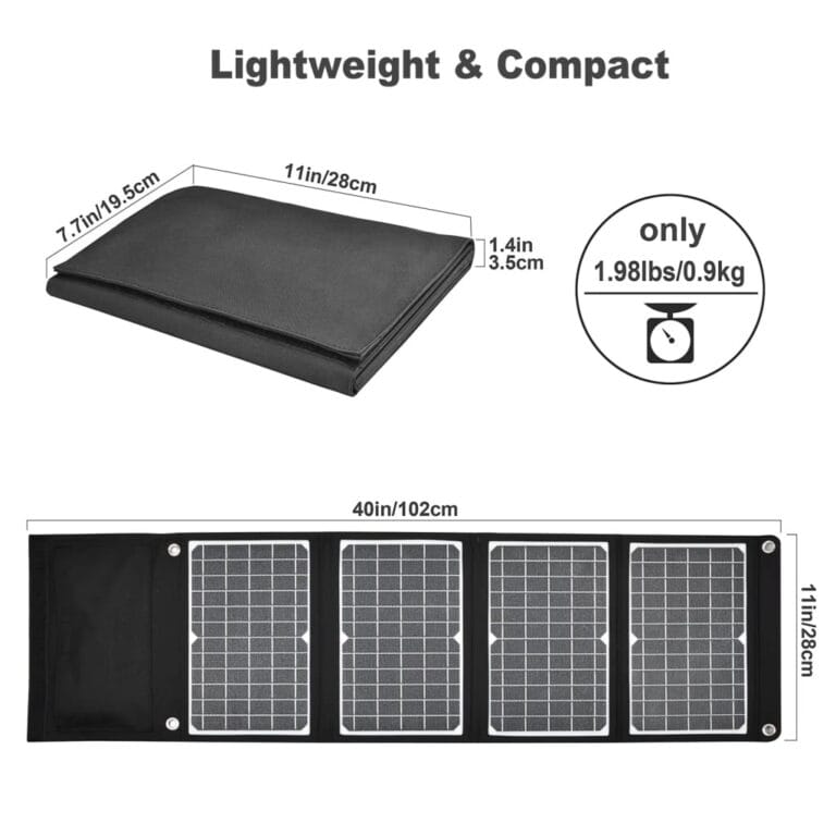 Compact folded 30W solar charger with durable fabric finish for outdoor use.