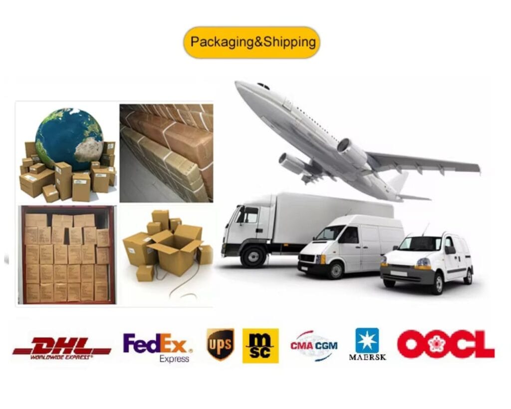 Palletized solar panel shipment ready for container loading, demonstrating Sola-E's professional logistics and export capability.