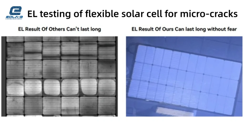 EL testing of flexible solar cell for micro-cracks