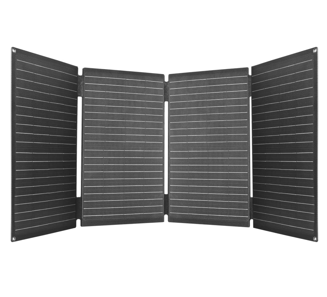 Sola-E ut-series 45w 60w 4-panel foldable solar charger unfolded.