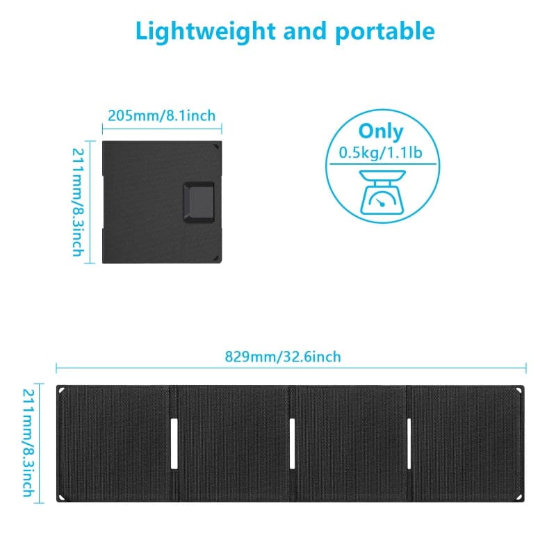 Portable solar charger with compact folded size for easy carrying