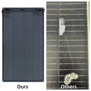Comparison of marine grade ETFE vs PET solar panels showing degradation