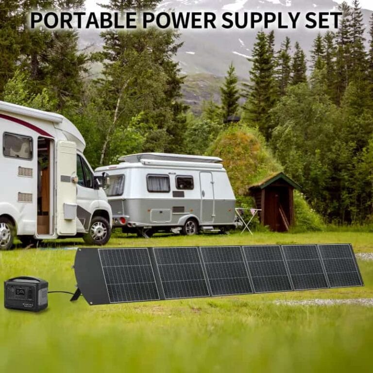 High-efficiency 400W solar power set for RV and van life camping.