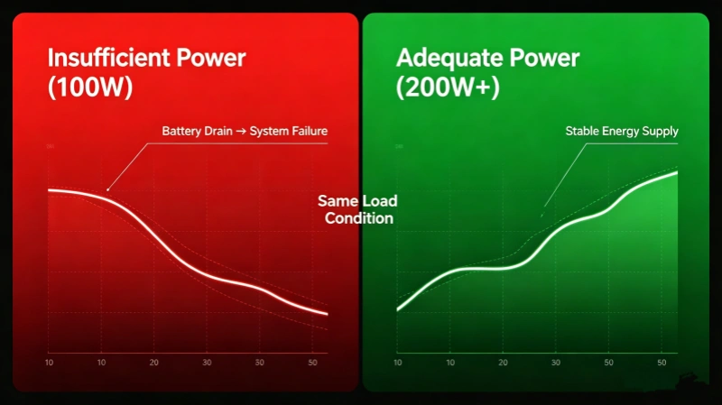 Energy gap risk in off grid solar systems showing power deficit and system failure scenario