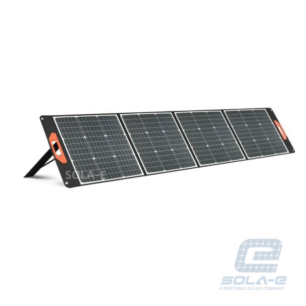UB-200W PERC foldable solar panel with built-in kickstands and carry handle, 22.5% efficiency for RV and camping.