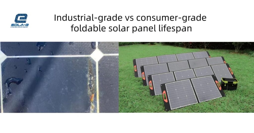Industrial-grade vs consumer-grade foldable solar panel lifespan and durability comparison.