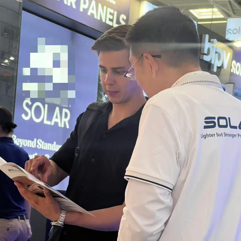 Sola-E team meeting solar customers at Intersolar Europe 2026 Munich