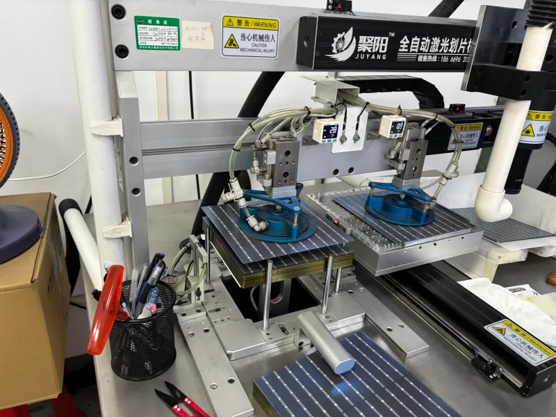 Laser cutting a custom flexible solar panel to size