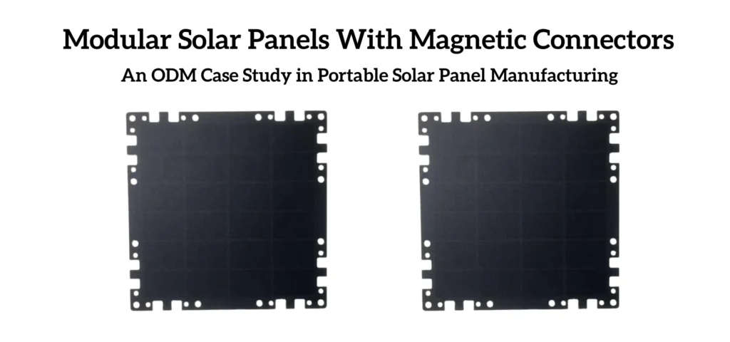 Modular solar panel with magnetic connectors for a portable charging system